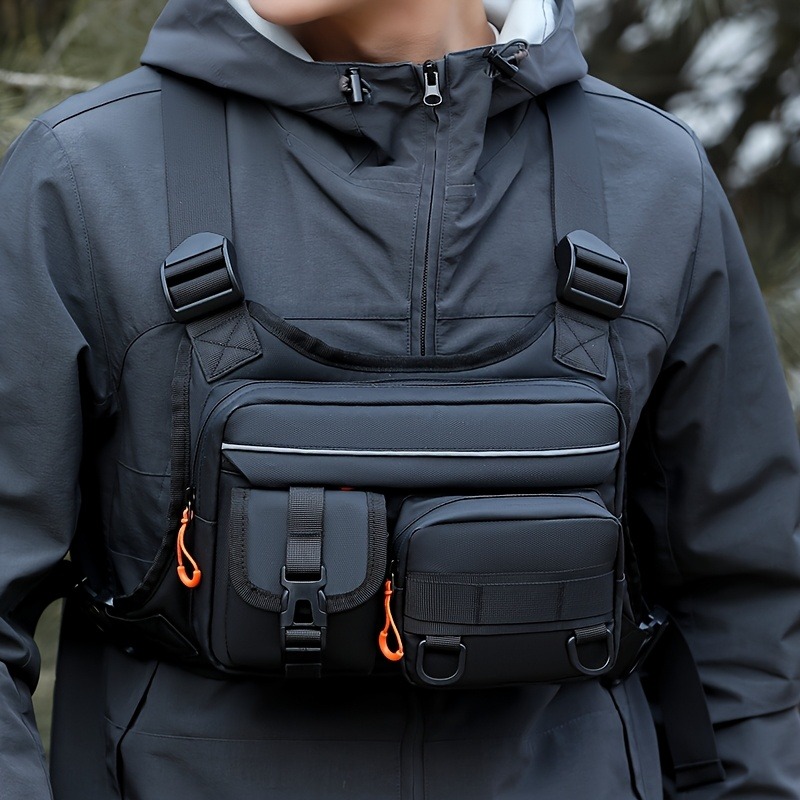 Fishing Vest - Borsa tattica da petto da uomo,