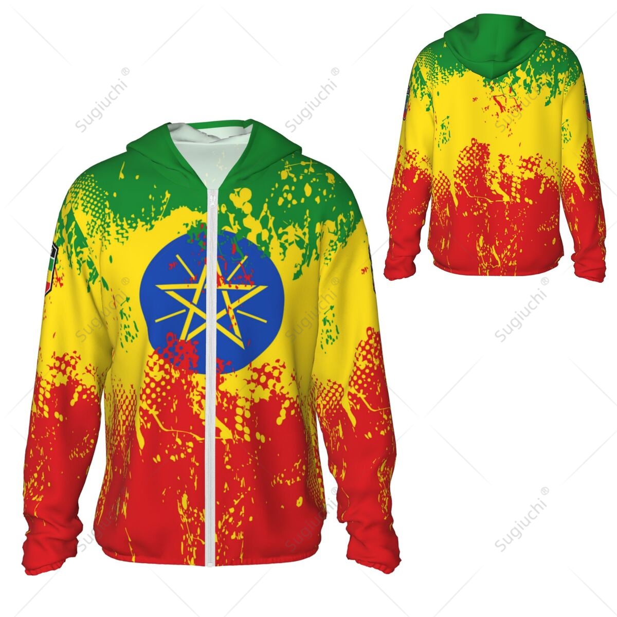 Fishing Hoodie - Felpa con Cappuccio Protezione Solare Bandiera