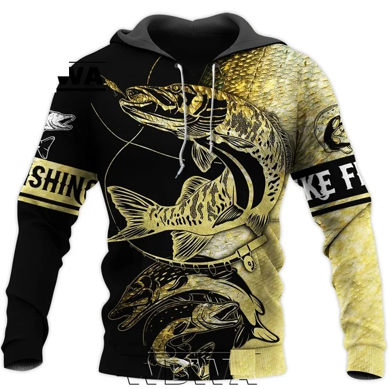 Fishing Hoodie - Felpa con Cappuccio da Uomo, Stile
